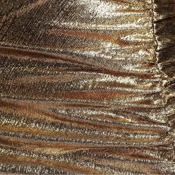 Shiny Gold Slit Spaghetti Strap Maxi Dress - Picture 5 of 6